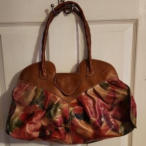 Patricia Nash Multicolor Floral Leather Shoulder Bag